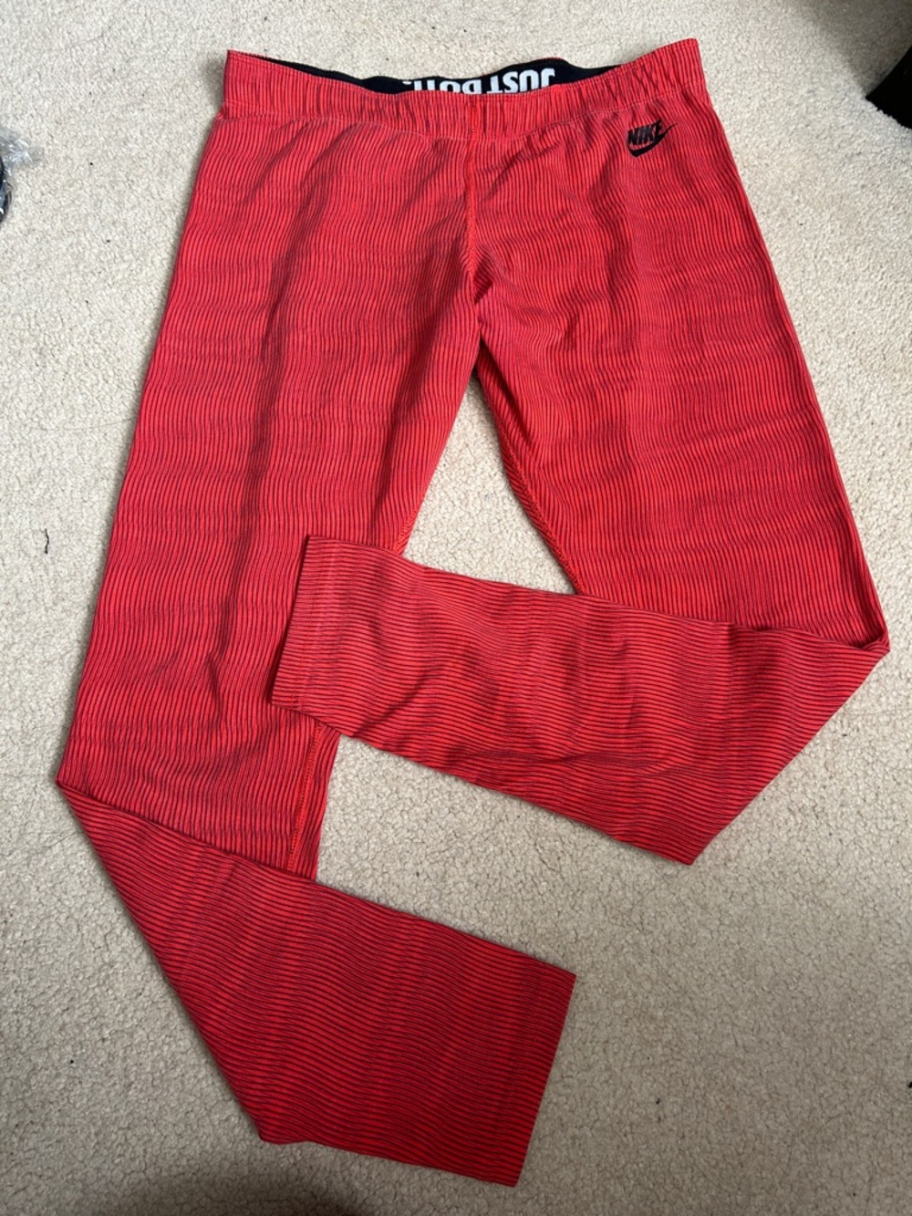 Nike soft yoga Red Thin-Striped Training Joggers